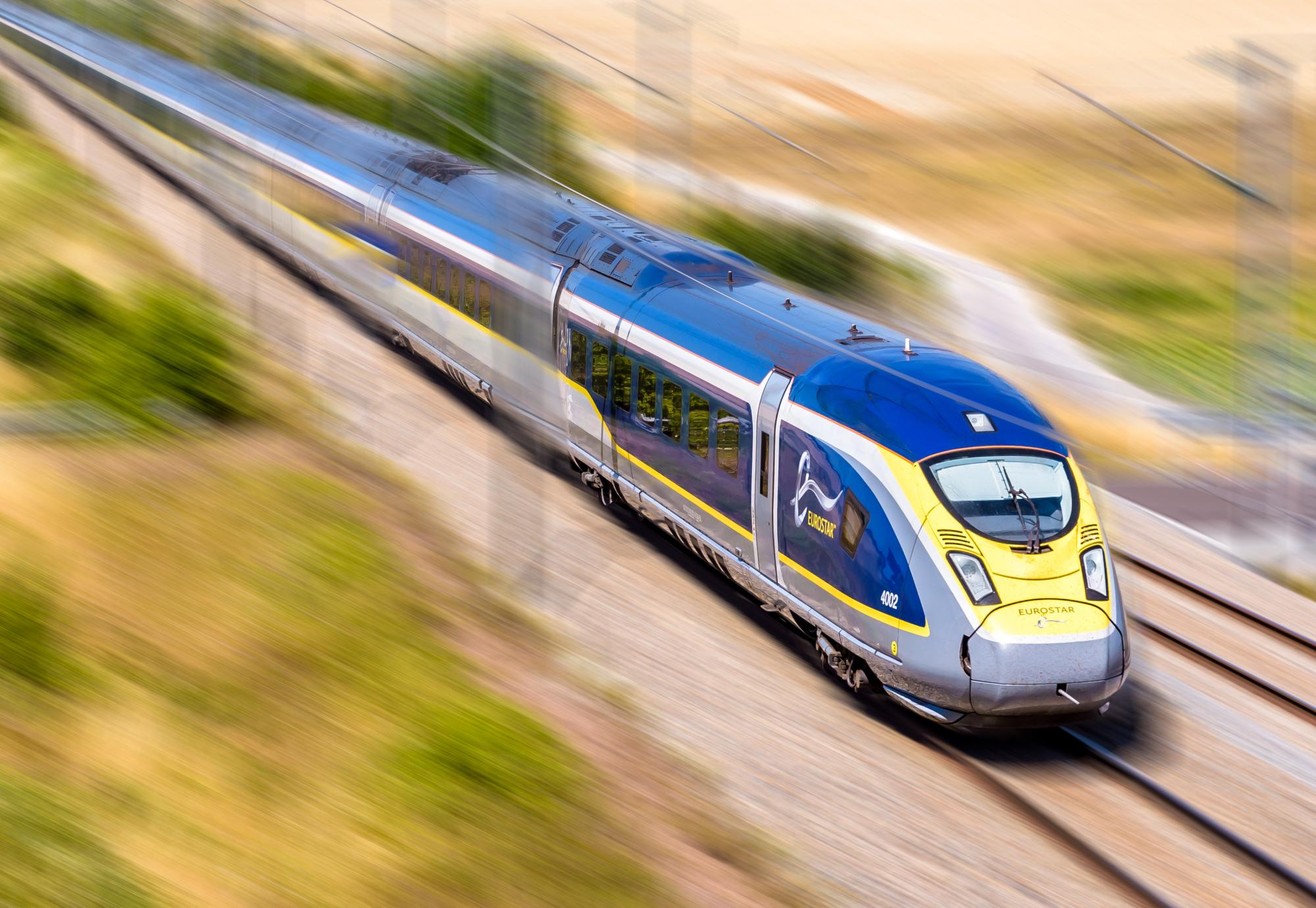 Eurostar in French countryside