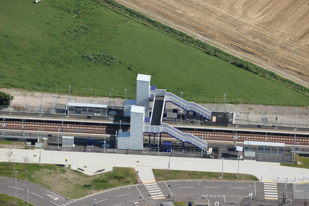 Aerial shot of the new Kintore station 