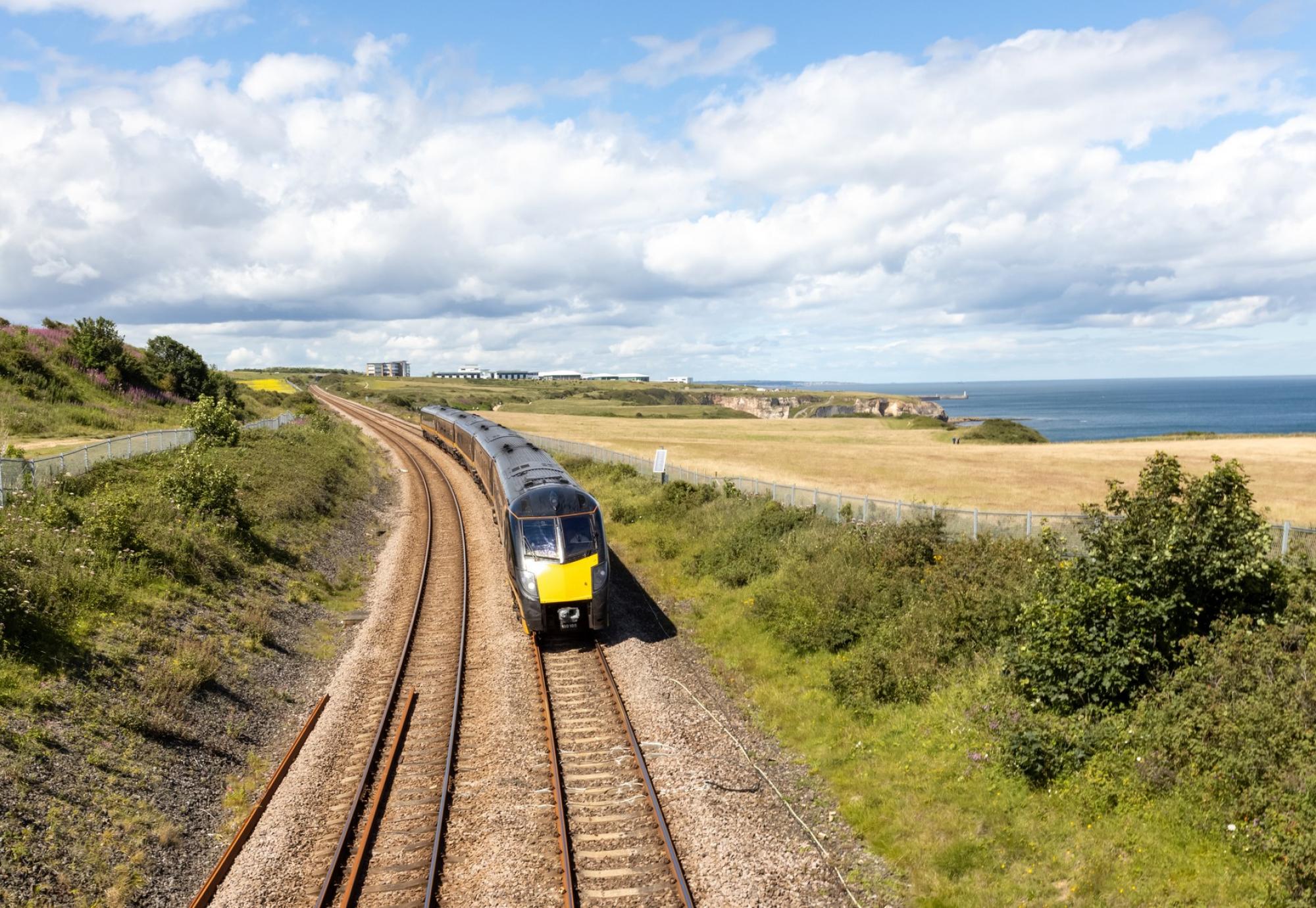 Train running on a non-electrified part of the East Coast Mainline
