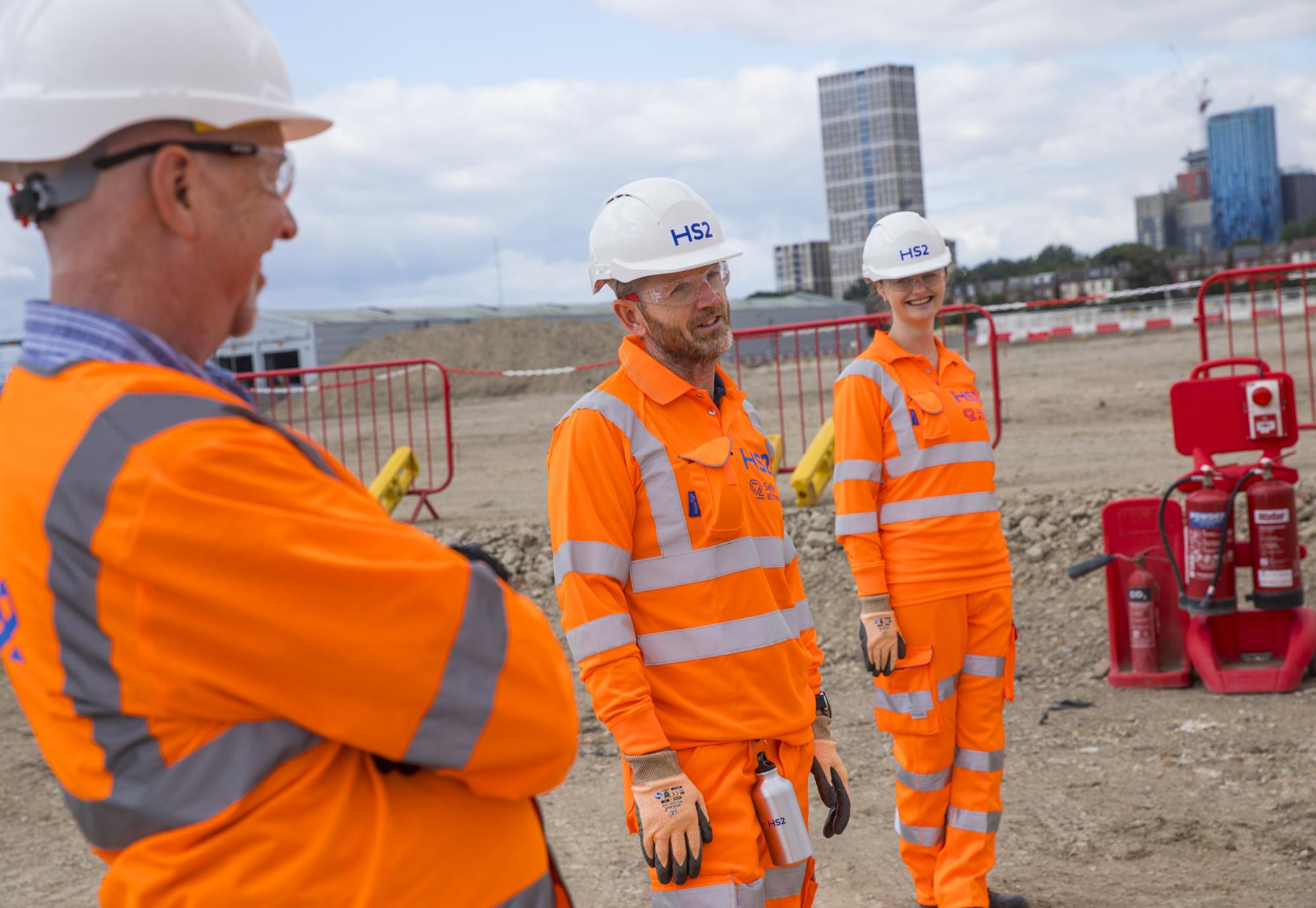 Workers on site at HS2