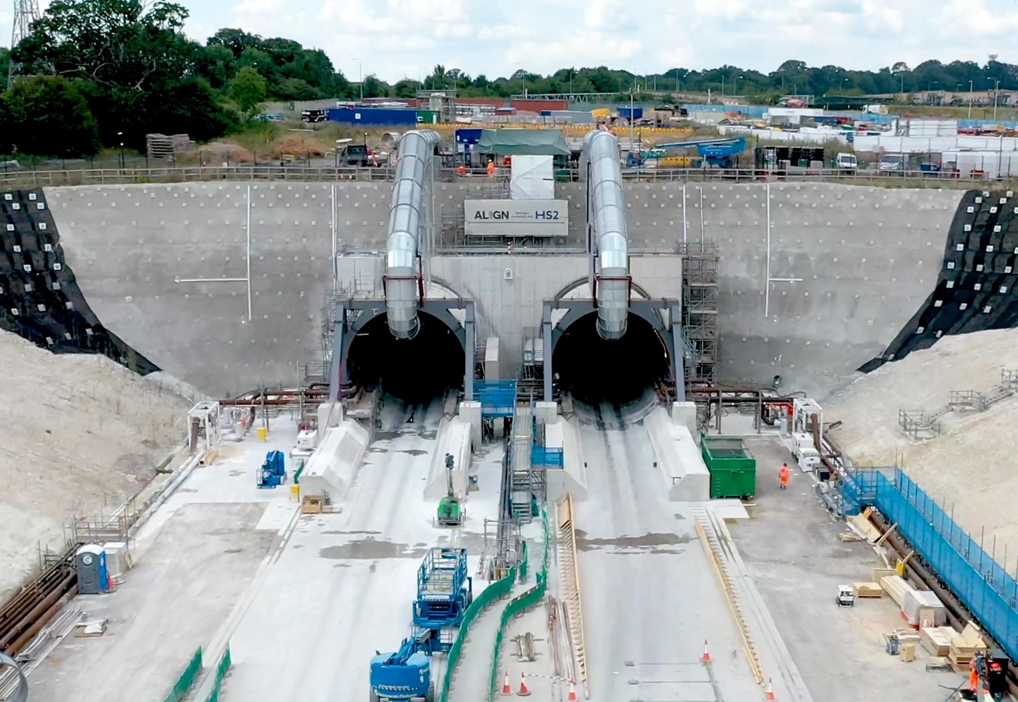 South portal of the Chiltern tunnel after launch of the TBMs summer 2021