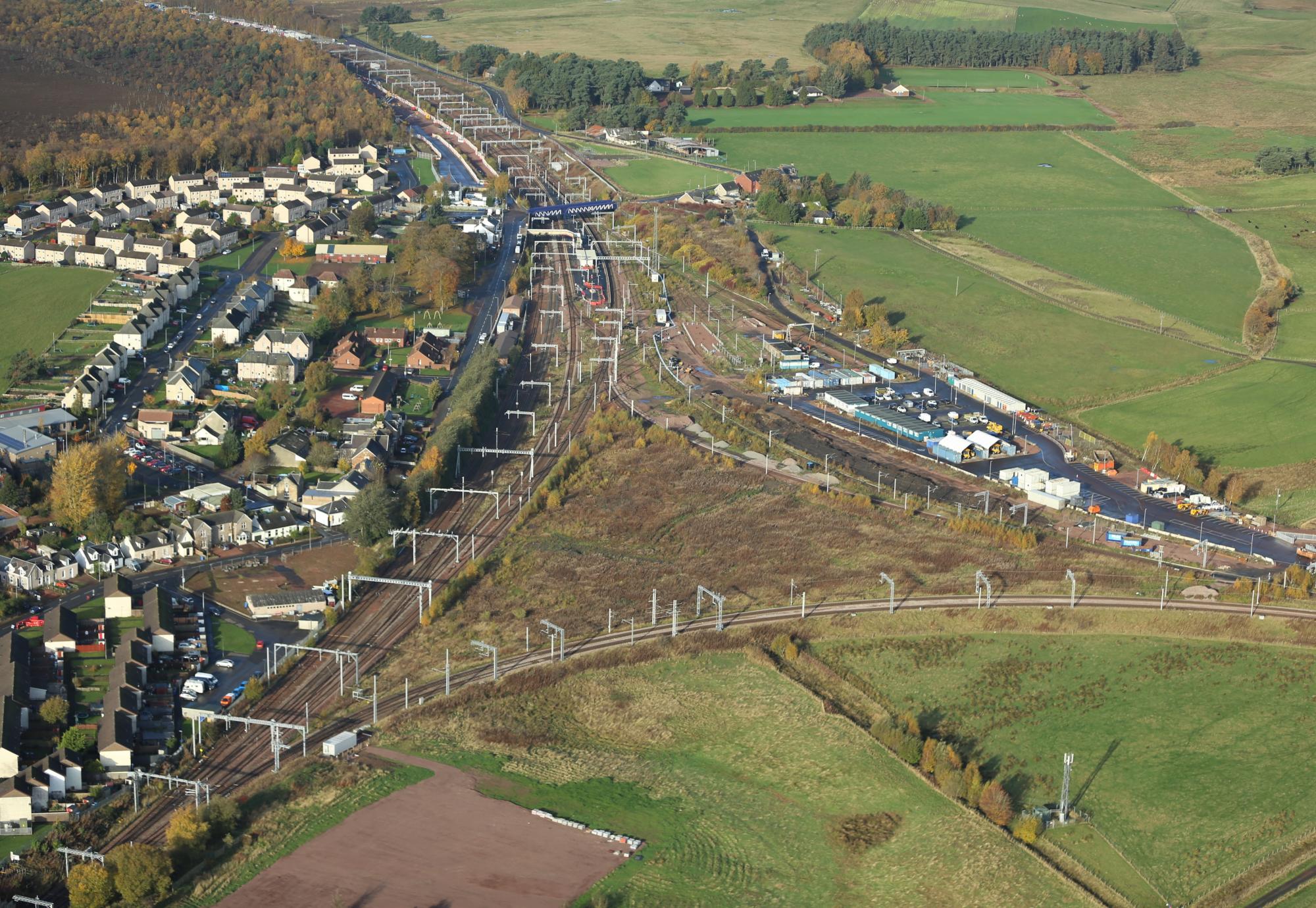 Aerial view of Carstairs, via Network Rail 