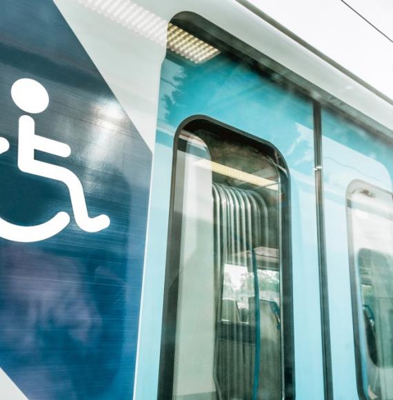 Disabled sign on train 