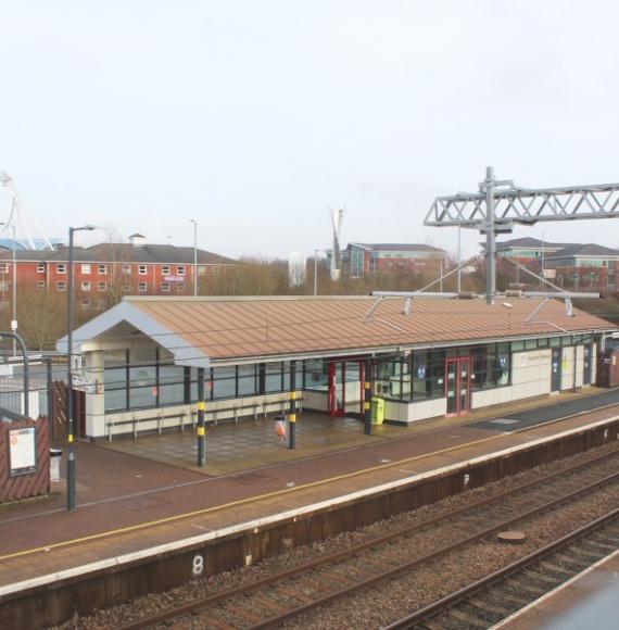 Aerial photo of Horwich Parkway station