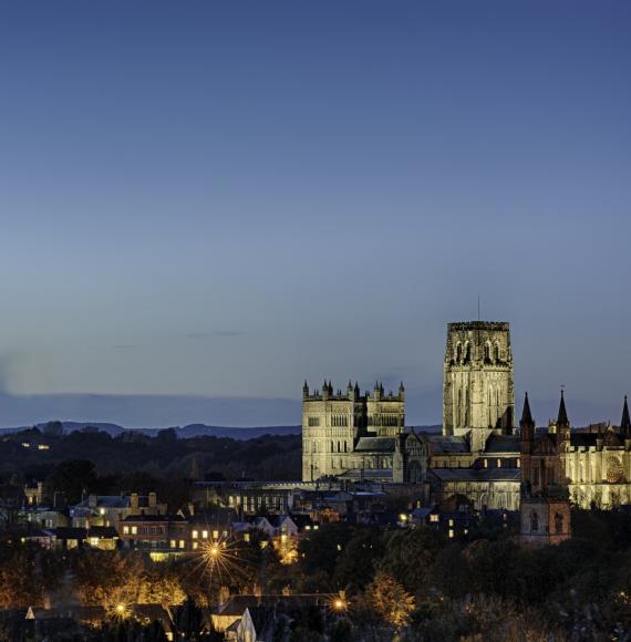 Aerial shot of Durham city