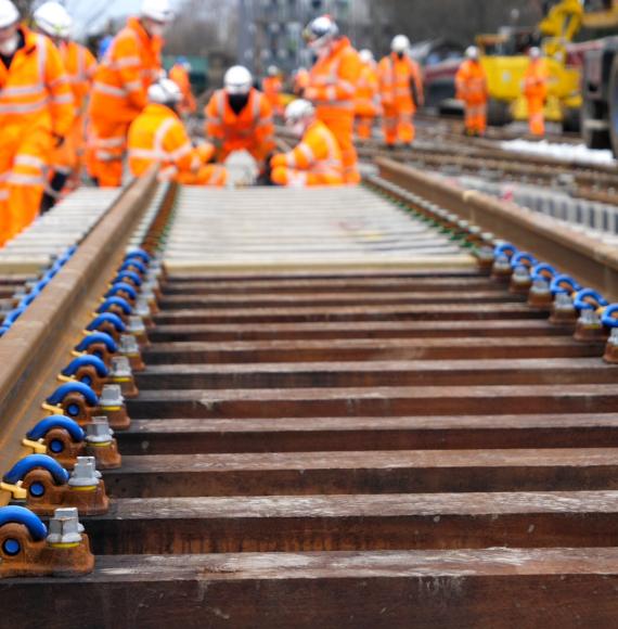 New track being installed during engineering work, via Istock 
