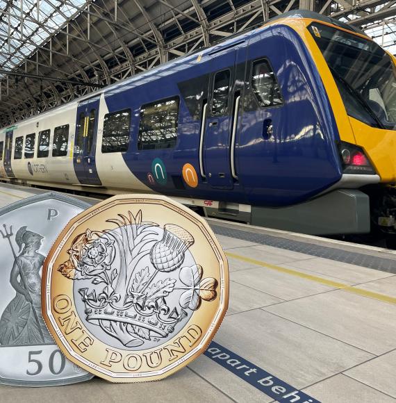 Image shows 50p & £1 coin as part of Northern Flash Sale - January 2023, via Northern 