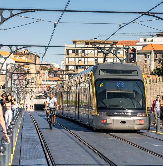 Metro tram in Porto, Portugal