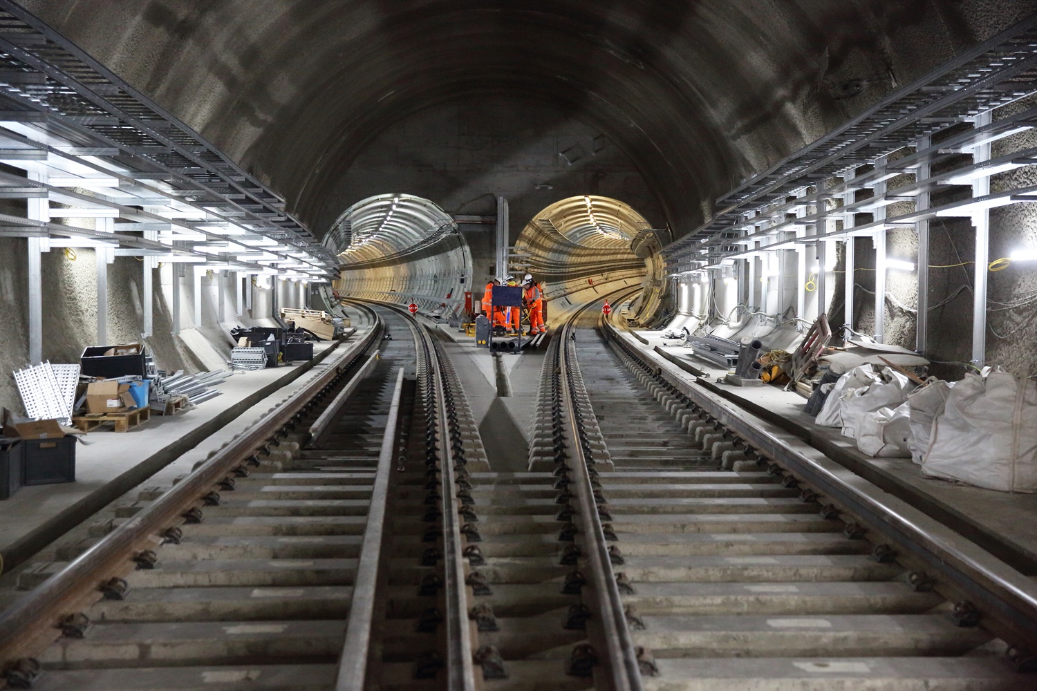 Crossrail unveils new pictures showing progress with tunnel fit-out work