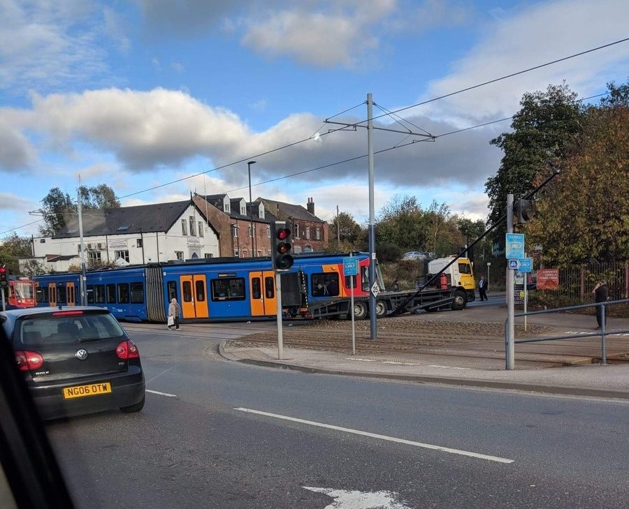 New tram-train collides with lorry in Sheffield on the day of launch