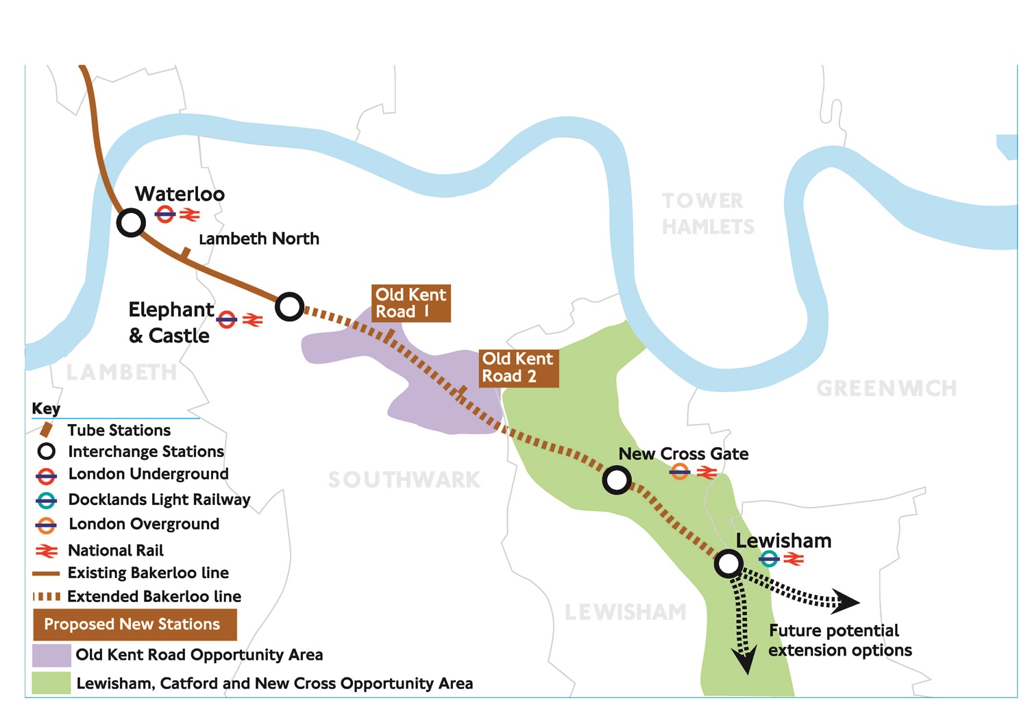 Bakerloo line extension map 2017