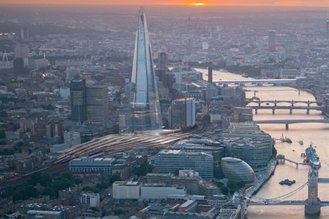 CGI, Panoramic of London - Thames and the new London Bridge. March 2014