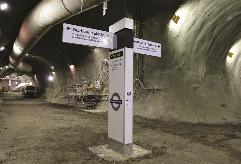 Caption - Crossrail's literal 'halway' marker Caption - Crossrail's literal 'halway' marker