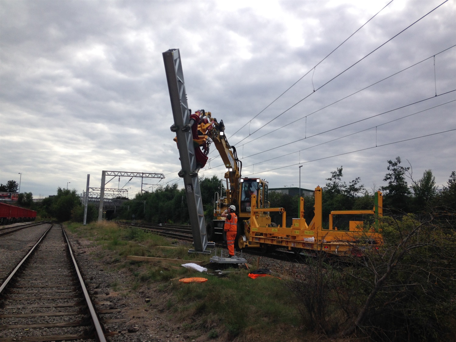 Chase Line electrification moves forward with steel structure installation