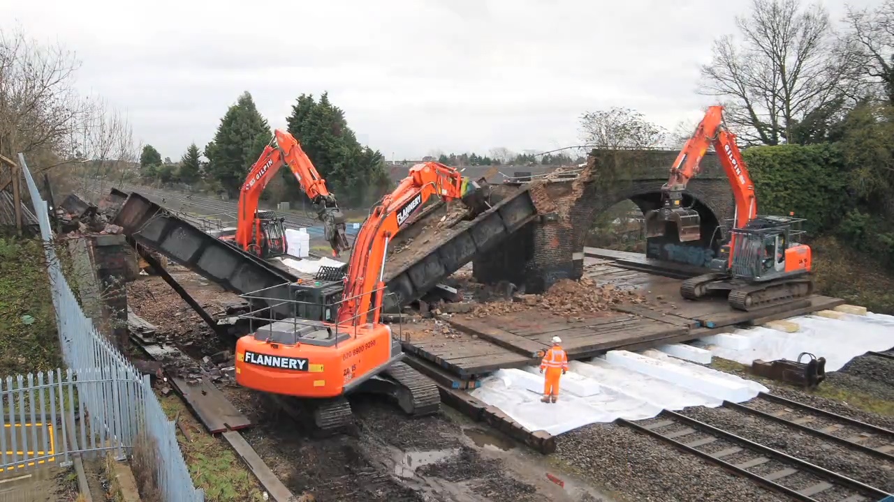 Demolition of Trenches bridge in Slough 57651