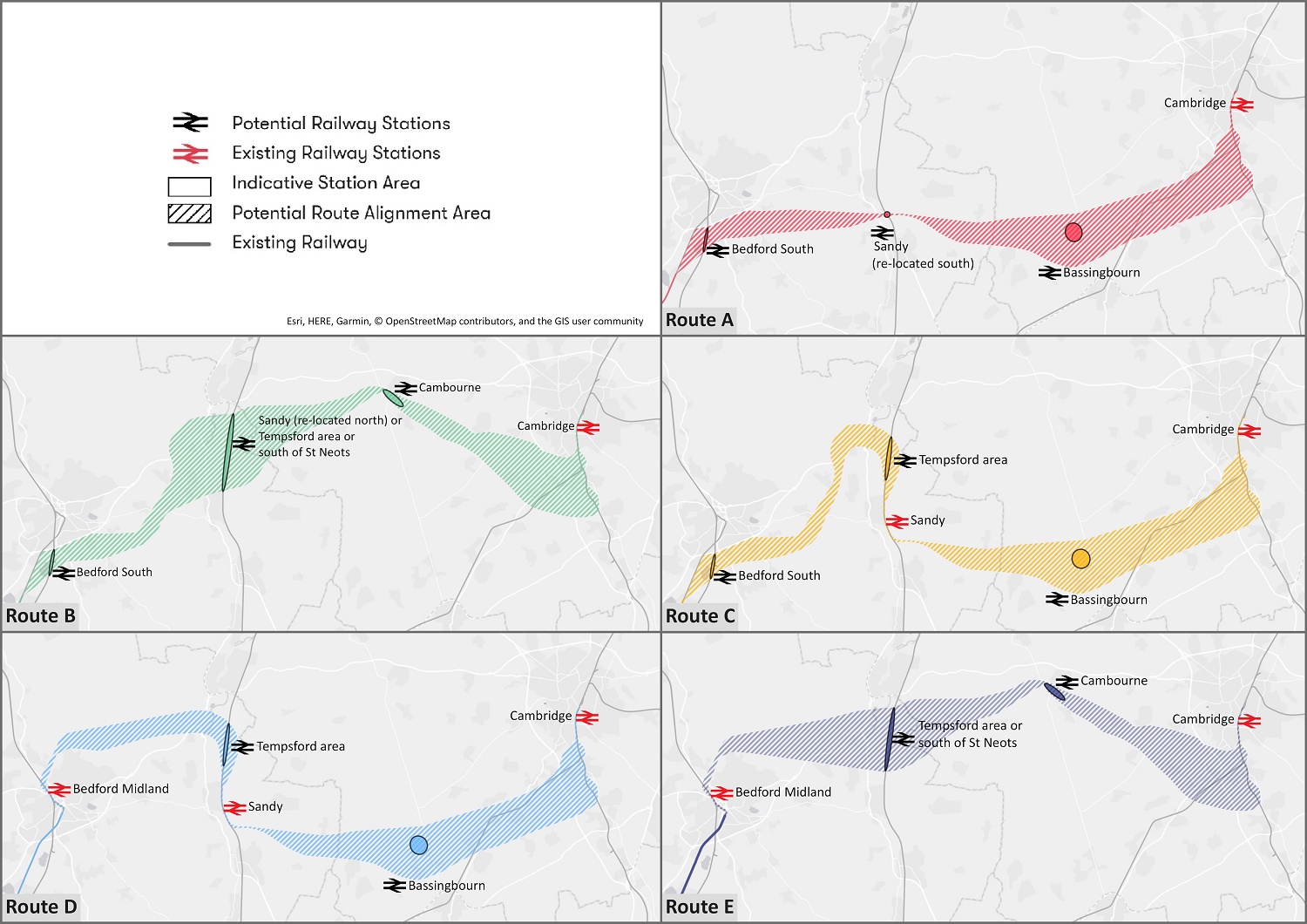 Five route options for East West Rail project unveiled