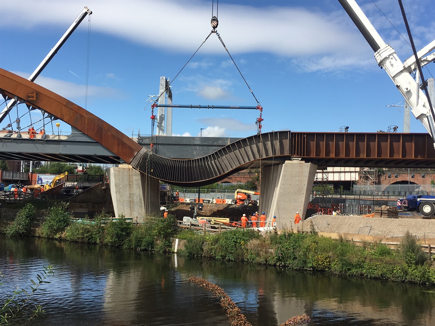 Ordsall Chord close to completion as steel bands installed
