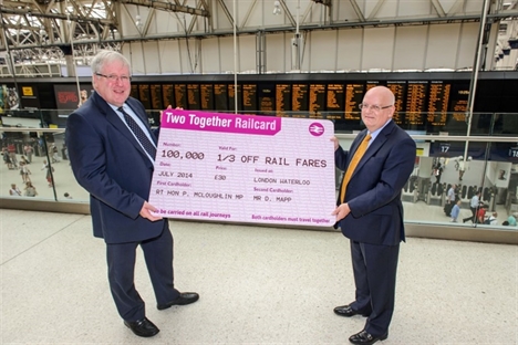 Two Together Railcard sales hit 100,000