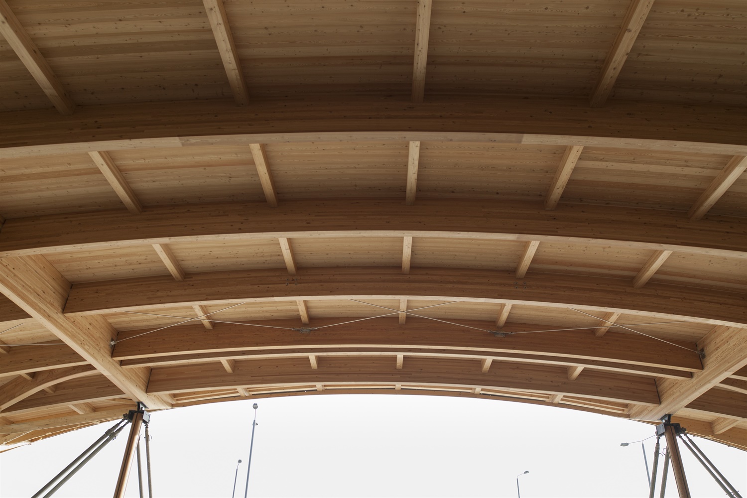 Timber structure of the roof for Elizabeth line Abbey Wood station 250712