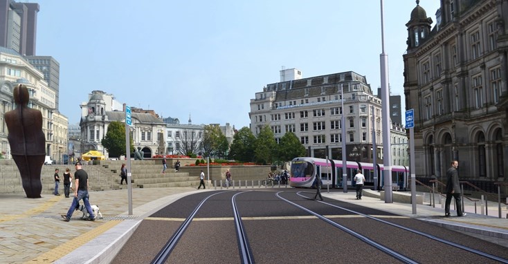 Midland Metro tram shipped to Spain for battery fit-out ahead of OLE-free operation