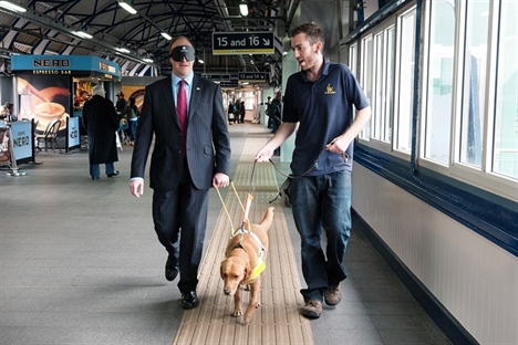 Tactile path for visually impaired passengers at Clapham Junction