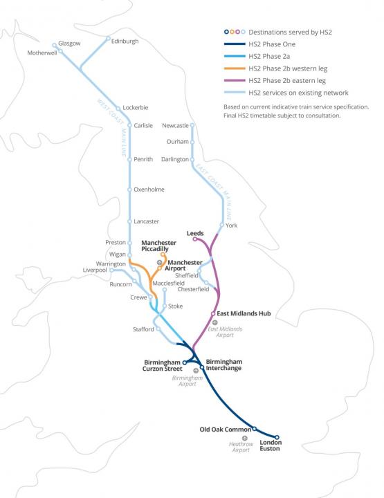 HS2 UK route map