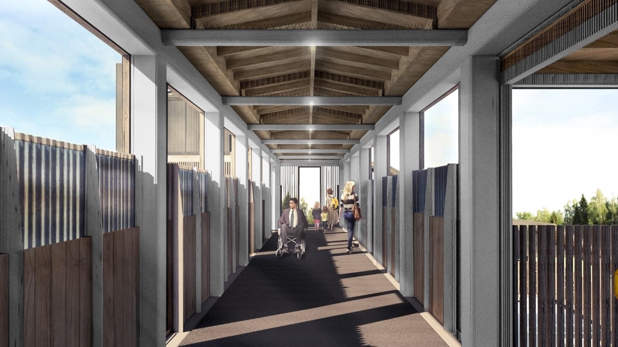 A visualisation of the new footbridge at St Erth station, via Network Rail 