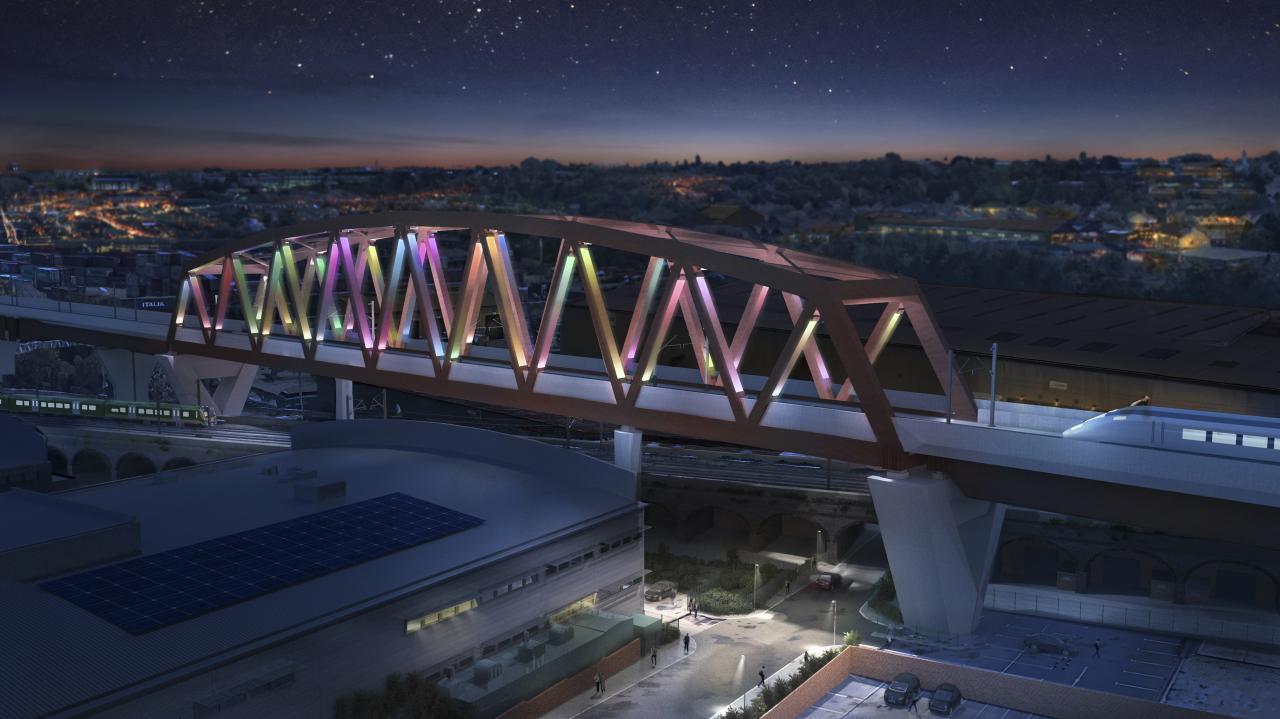 Architects Vision of HS2 Viaduct Curzon