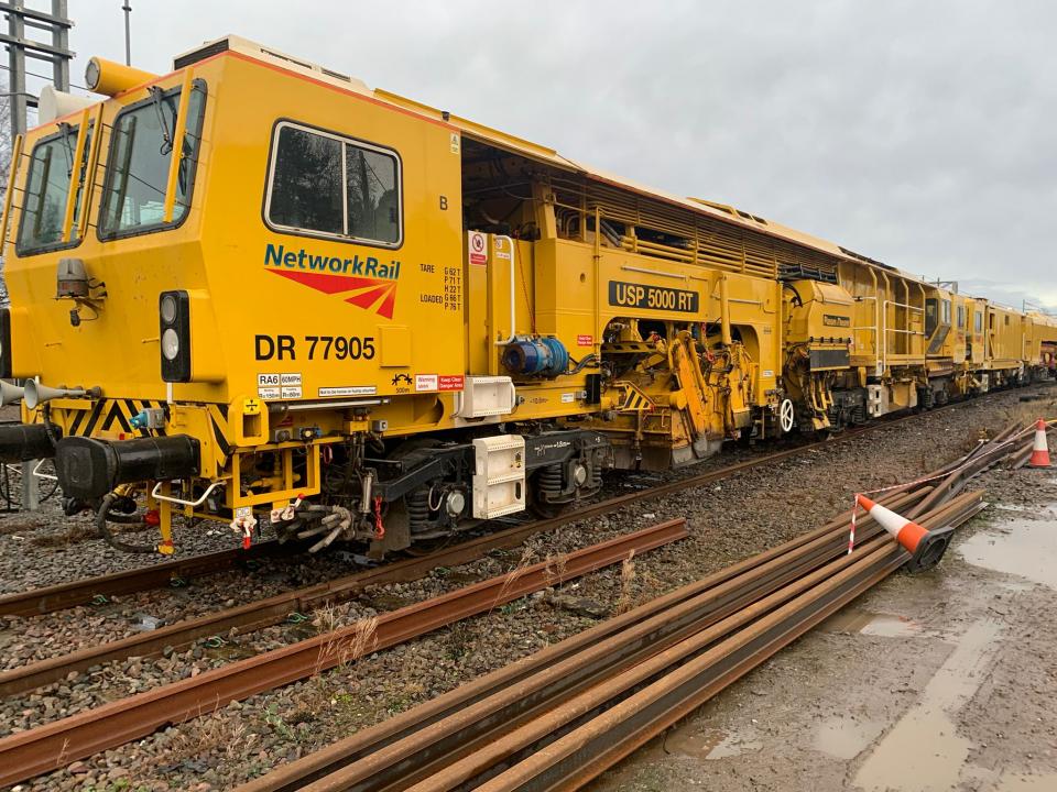 Network Rail ballast cleaning train