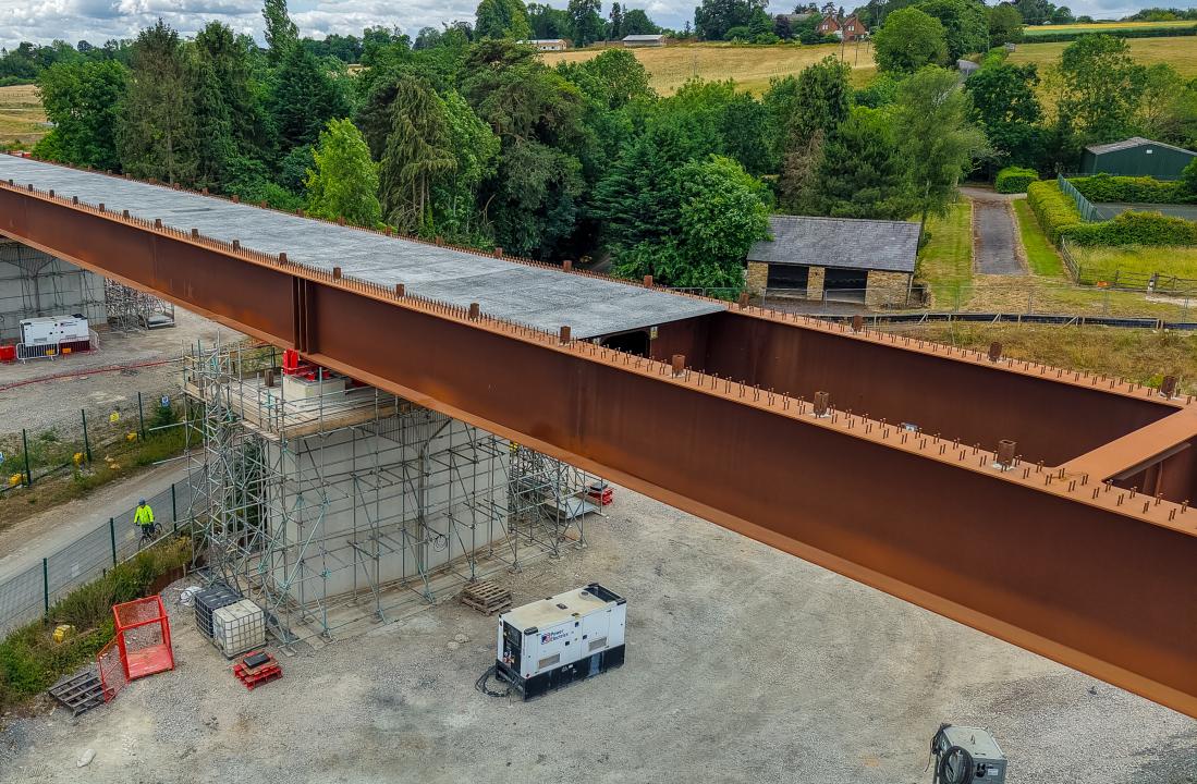 Close up of double composite structure