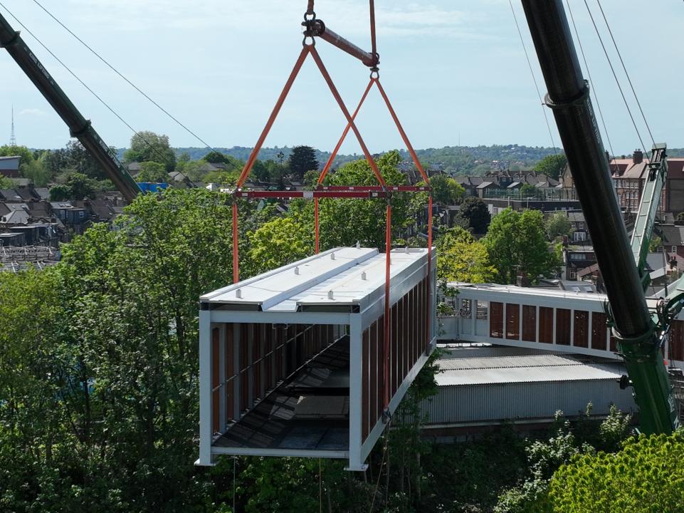 Cross section of footbridge