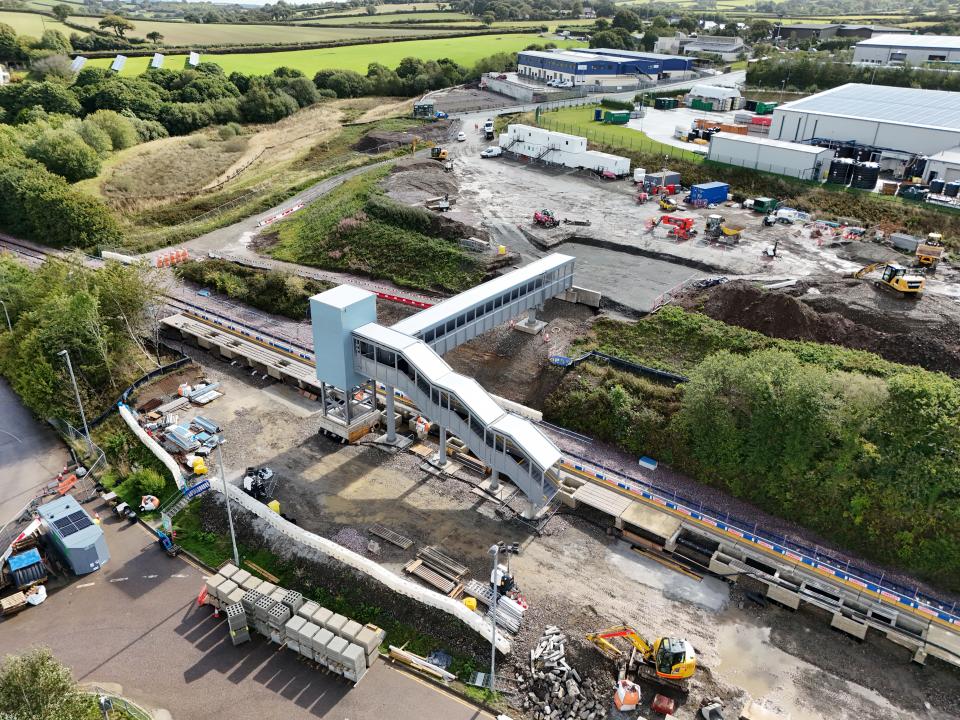 Aerial image of Okehampton station