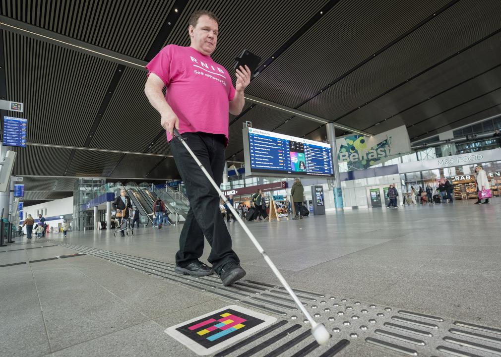 Blind Person at Belfast Grand Central