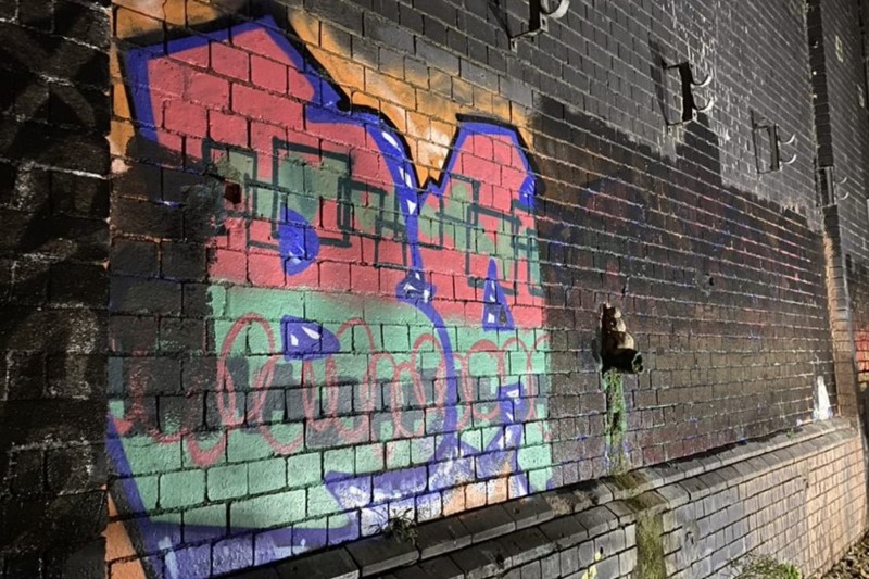 Euston graffiti clearing in progress