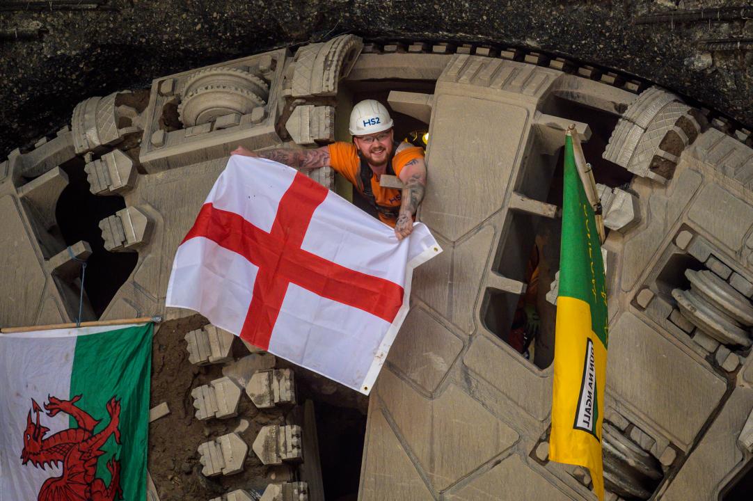 Flags waved through the front of TBM Elizabeth