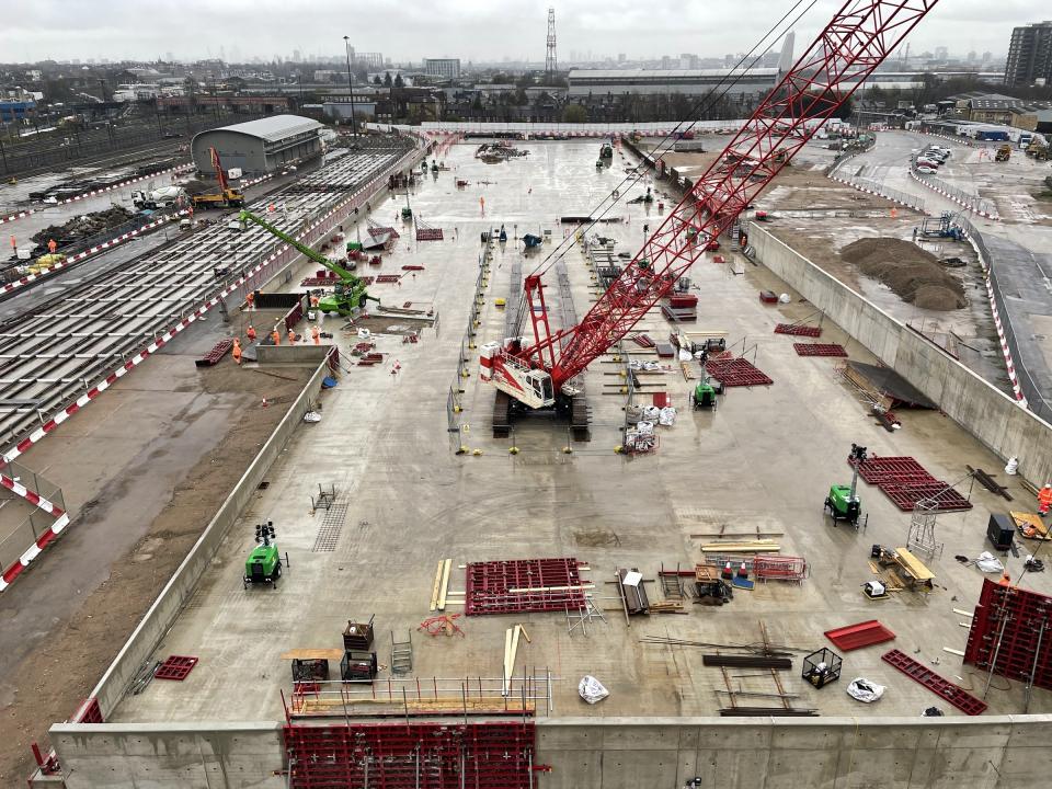 Ongoing work at the Willesden logistics hub