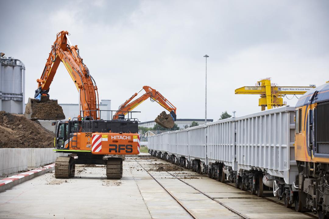 First freight train is loaded at Willesden