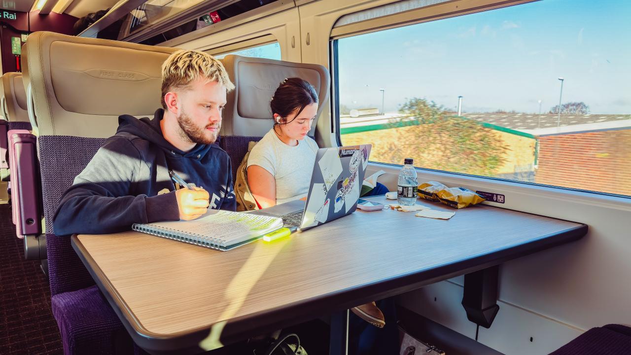 People sat at a table