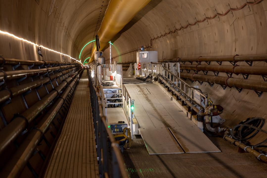 Work underway in the southbound Chiltern tunnel