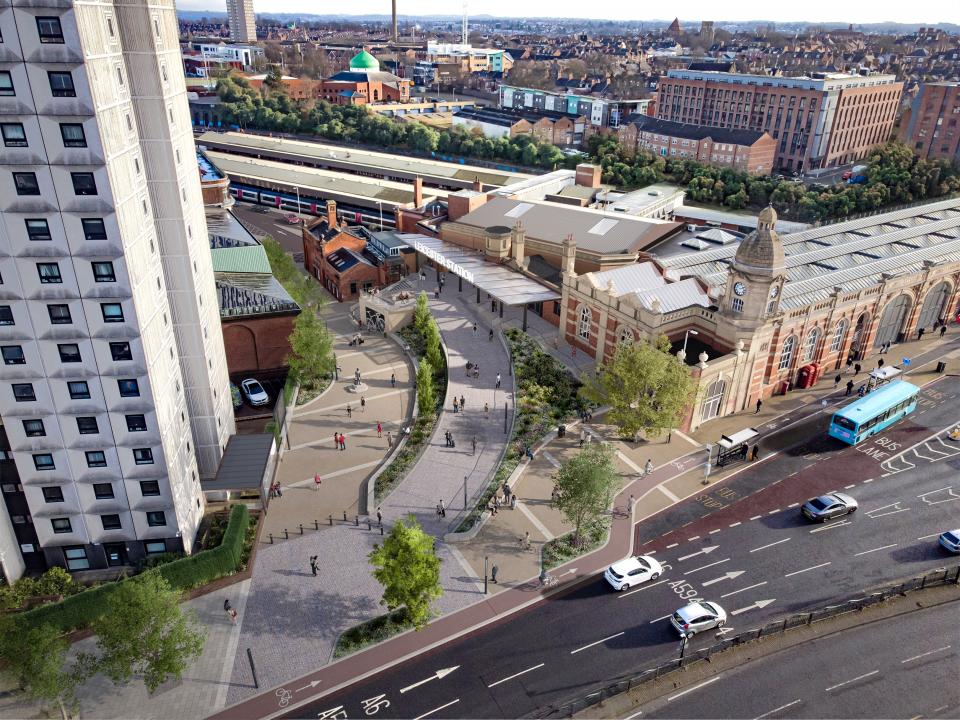 Leicester station public plaza