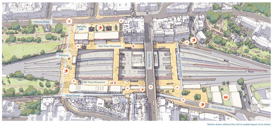 Masterplan mezzanine from above 