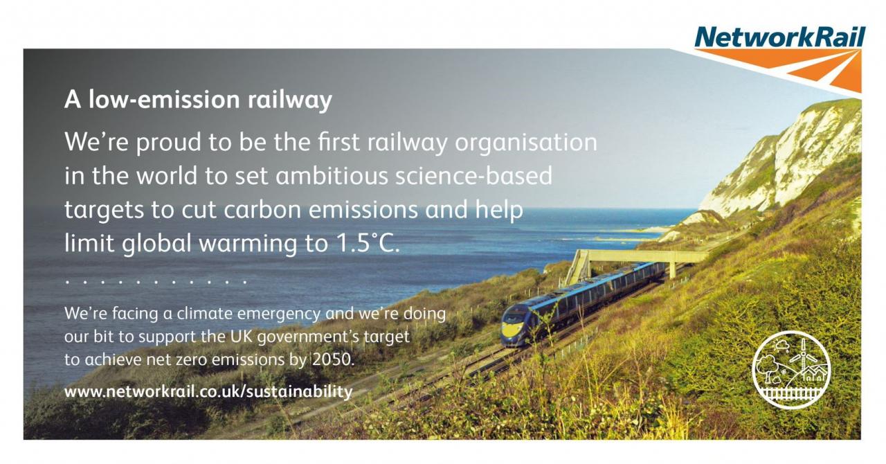 Network Rail releases world-first targets to tackle global warming  