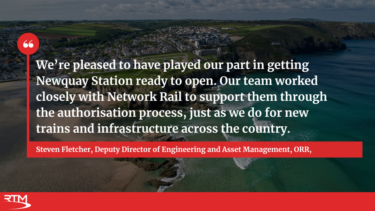 Quote from the ORR on Newquay Station