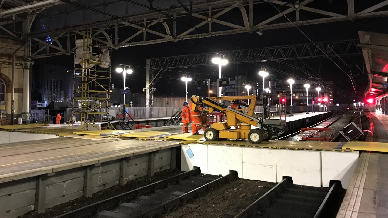 Polystyrene blocks used to create temporary structure, via Network Rail 