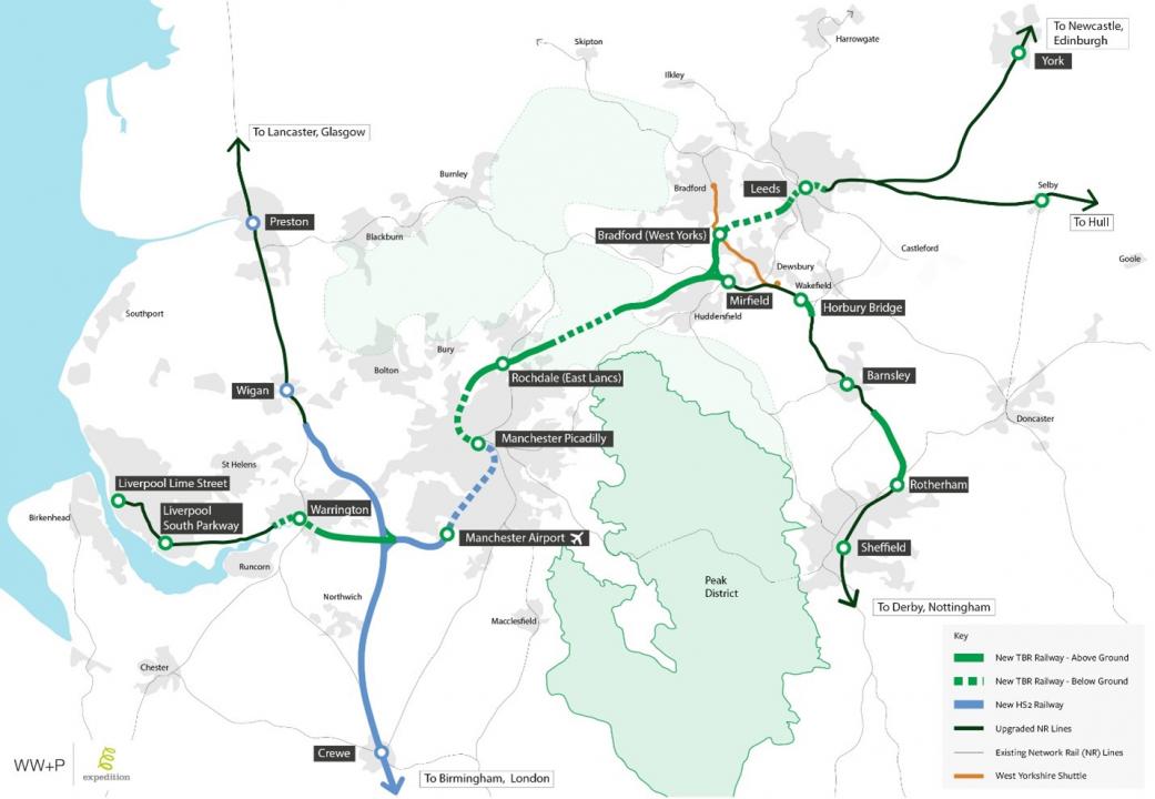 Trans-Britain Railway Route Map