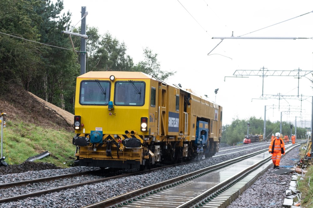 Polmont landslip engineering work 