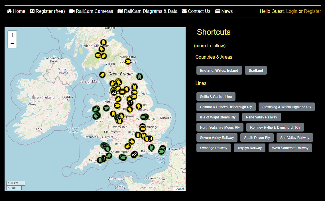 Railcam UK Map