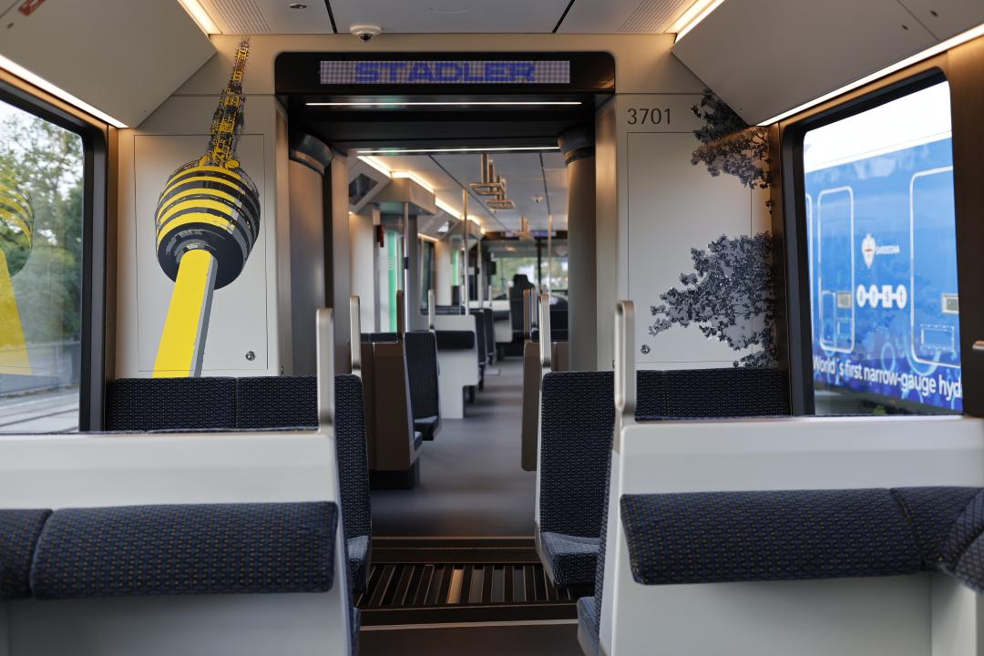 Inside new light rail vehicle