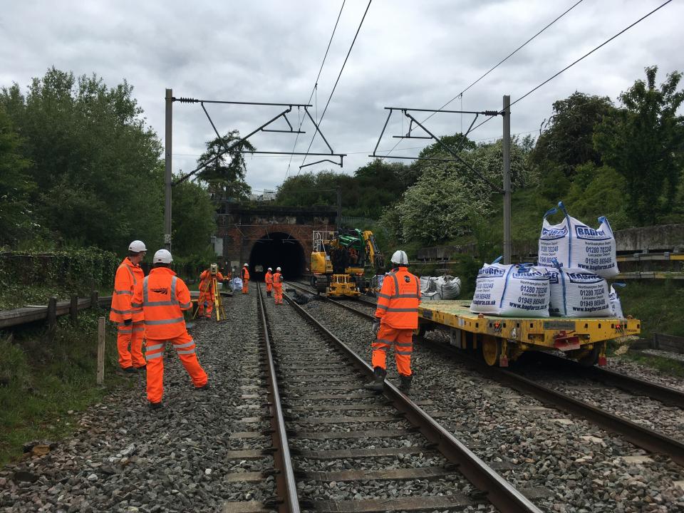 Rail workers at Stowe Hill