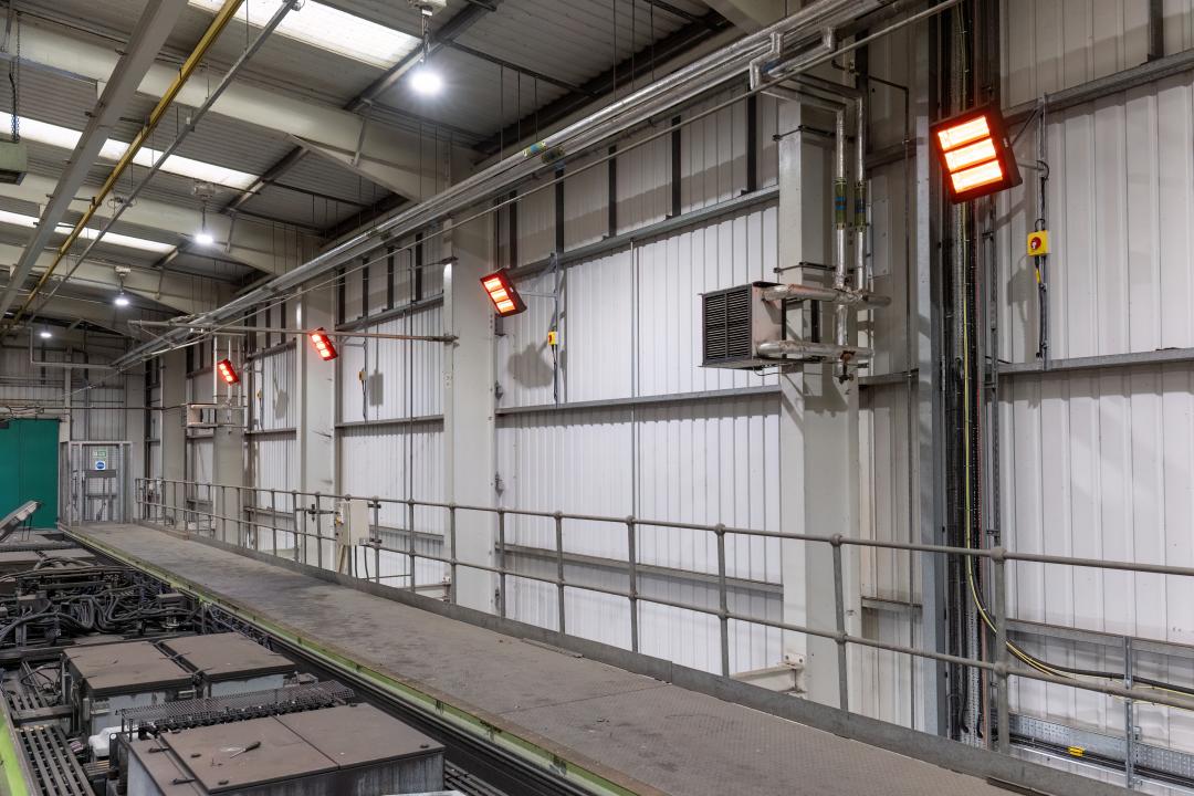 Inside the depot with heaters